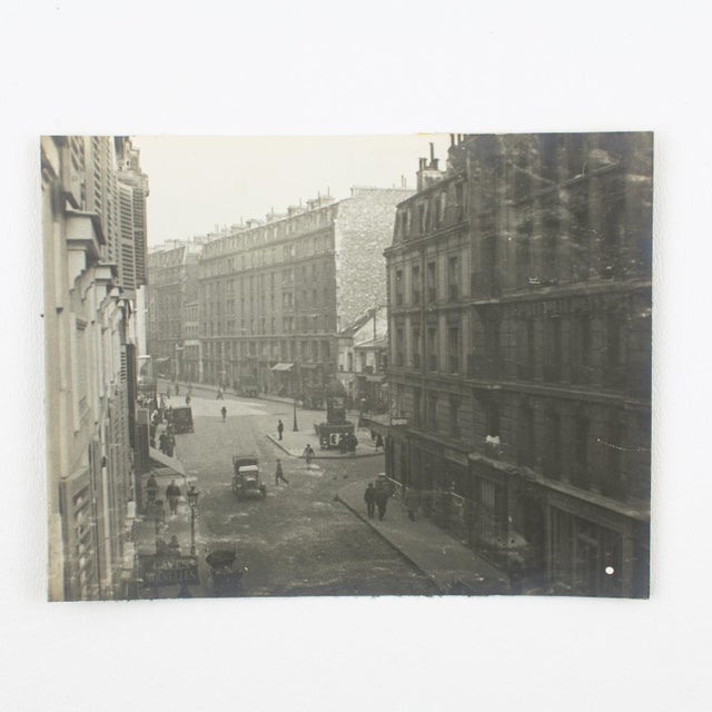 Art Deco Street View in Paris, Silver Gelatin Black and White Photography, Circa 1930 For Sale - Image 3 of 4