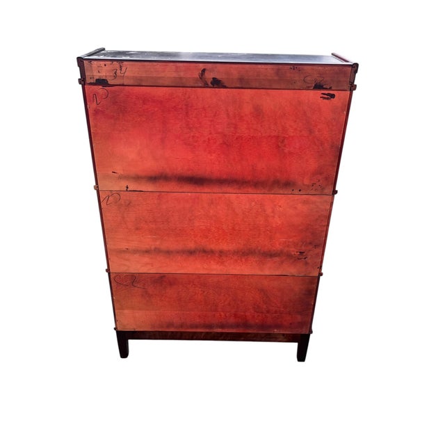 Wood Mid 20th Century Hale 3 Section Mahogany Barrister Bookcase For Sale - Image 7 of 13