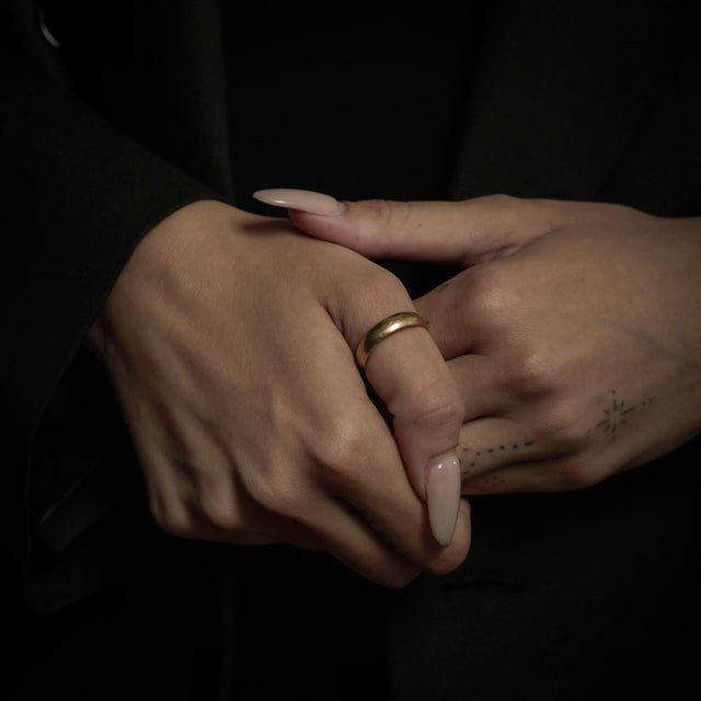 Vintage 14k Yellow Gold Classic Wedding Band, Size 8.75 For Sale - Image 4 of 4