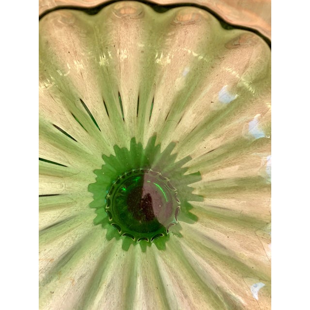 Forest Green Mid-Century Decorative Green Cut Glass Cup, 1960s For Sale - Image 8 of 11