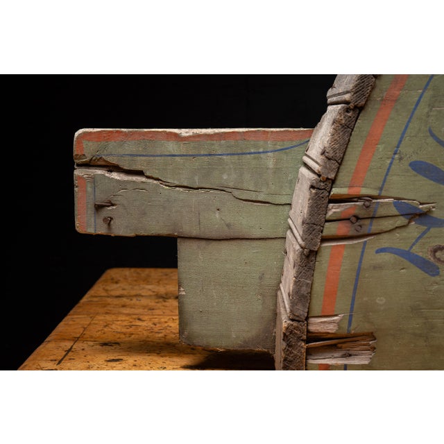 Early 20th C. "Hub City" Feed Cutter Wooden Sign by Albrecht, Fuchs & Thurmann For Sale - Image 12 of 16