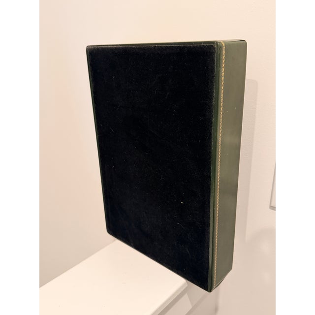 1990s Vintage Green Leather Document Tray With Gold Tooling, Maitland-Smith Style For Sale - Image 5 of 5