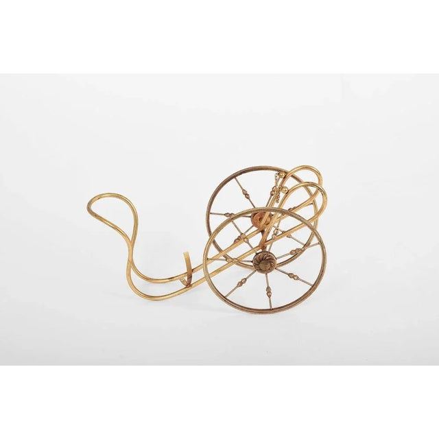 Mid-Century Italian Gilded Brass Bottle Rack by Aldo Tura, 1950s For Sale - Image 4 of 7