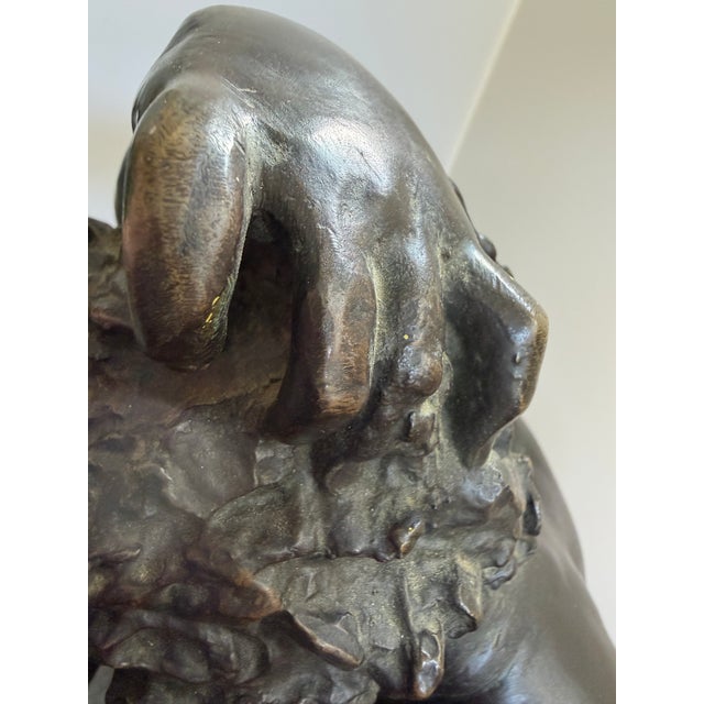Large Antique Bronze Sculpture “Weeping Satyr” After Clodion, (Claude Michel), Signed “Clodion” For Sale - Image 9 of 12