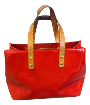 A 2004 Louis Vuitton Red Vernis Patent Leather and Vachetta Reade Hand-Bag