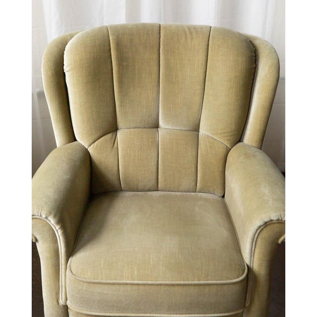 Mid-Century Modern Pair of Danish Mid-Century Velour Lounge Chairs, 1970s For Sale - Image 3 of 13