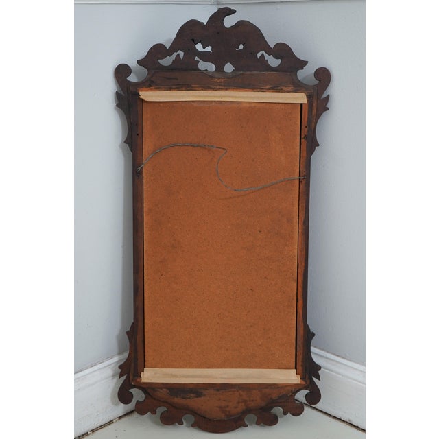 Vintage Eagle Carved Frame Chippendale Mahogany Mirror For Sale - Image 10 of 10