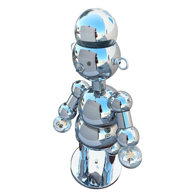 1975 Post-Modern Chrome Bubble Ball Robot Table Lamp by Torino Lamps For Sale In Los Angeles - Image 6 of 12