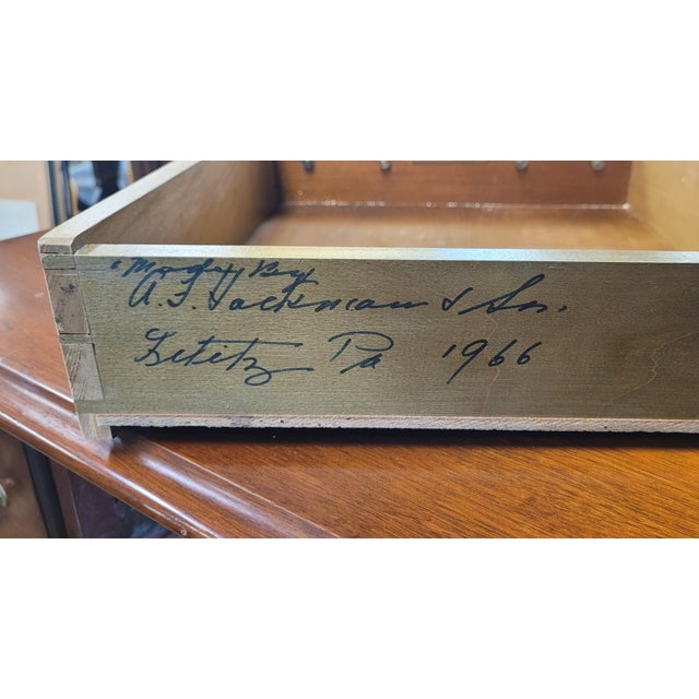 Wood Queen Anne Vintage Lowboy Table Signed For Sale - Image 7 of 14