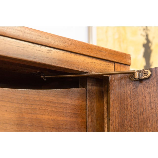 Vintage Kent Coffey Insignia Highboy Walnut Wood Mid Century Dresser Cabinet For Sale In Detroit - Image 6 of 11