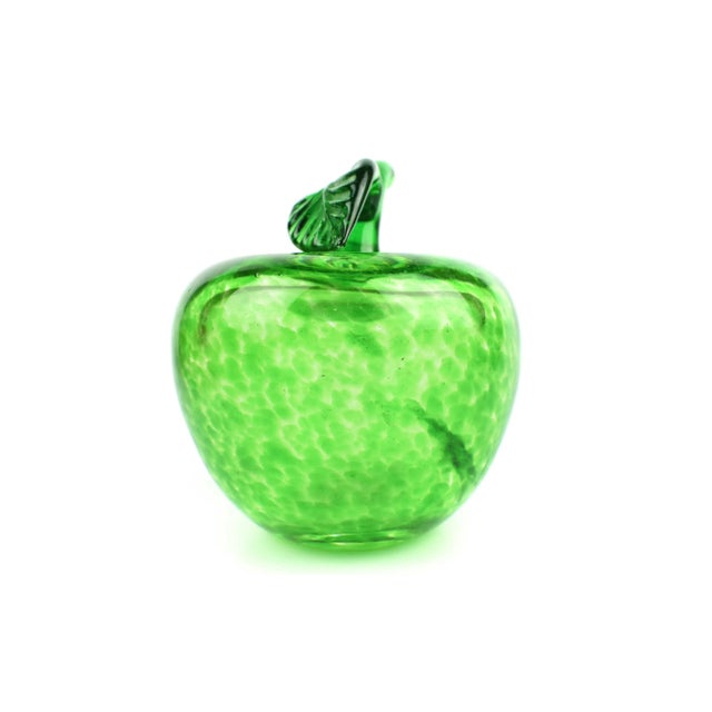 Mid-Century Green Spotted Design Apple Paperweight Model Figurine For Sale - Image 6 of 7