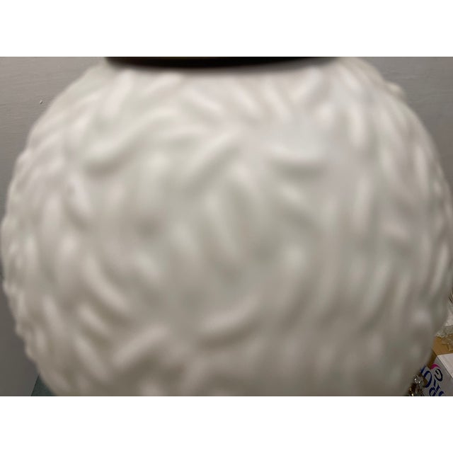 Opaline Glass Bronze Pendant Light, 1950s For Sale - Image 10 of 12