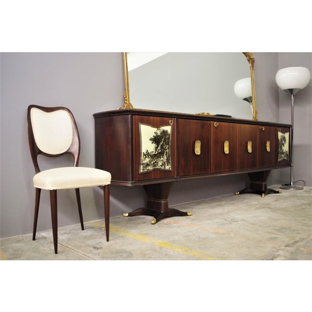 Brown Vintage Dining Set from Fratelli Rigamonti, Desio, 1940s, Set of 9 For Sale - Image 8 of 10