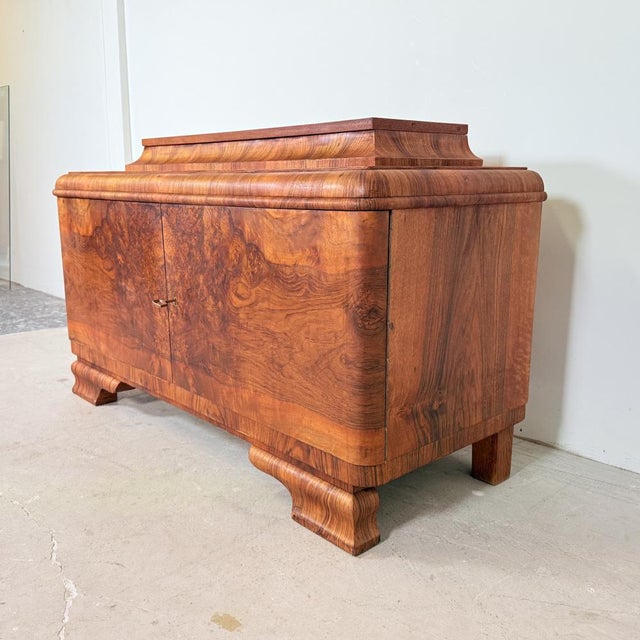 Vintage Art Deco-Style Walnut Sideboard, 1950s For Sale - Image 6 of 13