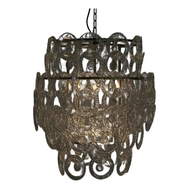 NOIR Quebec Chandelier, Metal with Brass Finish For Sale