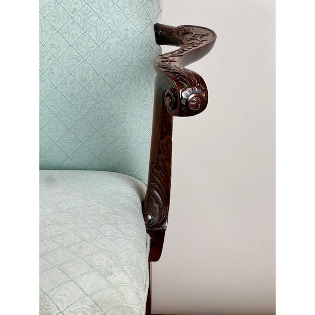 Antique George II Mahogany Gainsborough Open Arm Chair C. Mid 18th Century For Sale - Image 9 of 13