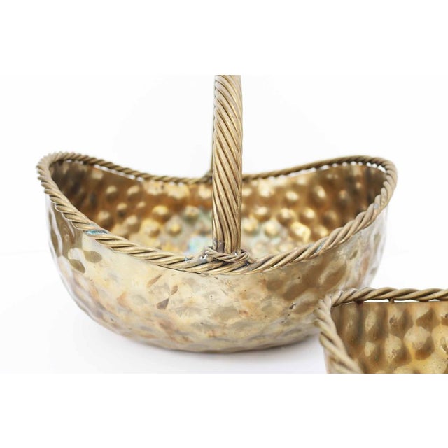 Vintage Brass Plant Pots, Germany, 1940s, Set of 2 For Sale - Image 4 of 10