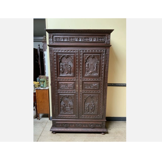 Antique Wardrobe in Chestnut, 1880 For Sale - Image 11 of 11