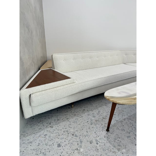 1960s White Boucle Boomerang Sofa Couch 4 Pc Set Adrian Pearsall Style For Sale In Orlando - Image 6 of 9