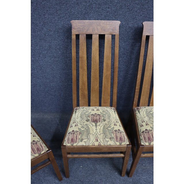 2020s Set of 4 Stickley Mission Oak Dining Chairs For Sale - Image 5 of 15
