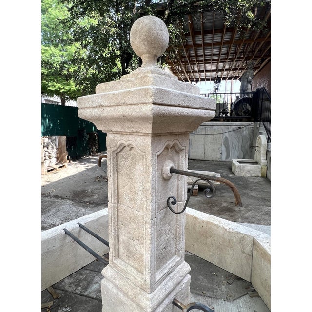 Le Louvre Carved Limestone Center Fountain From the South of France For Sale - Image 4 of 14