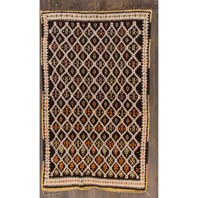 Handmade Vintage Brown Tribal Moroccan Wool Rug For Sale - Image 10 of 10