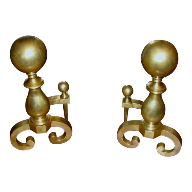 Antique Brass Fire Place Andiron’s For Sale