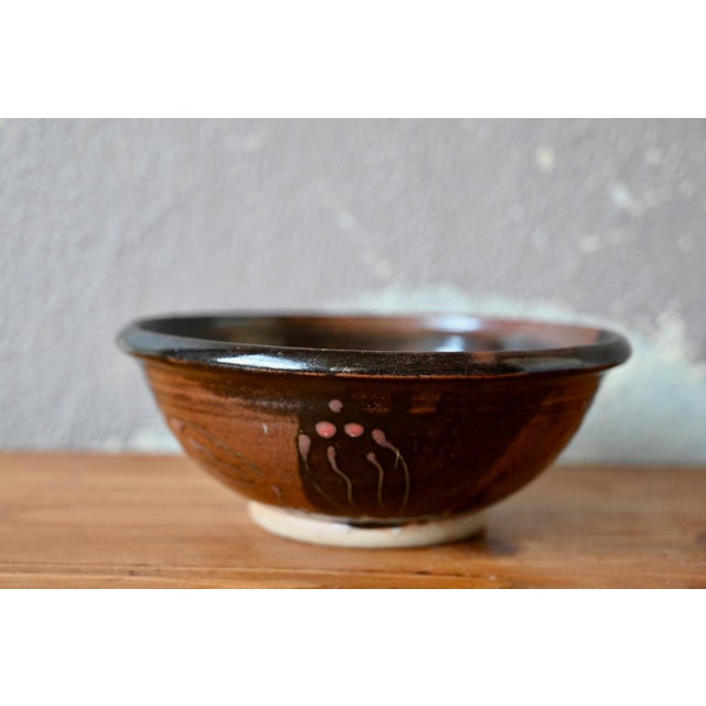 Black Glazed Stoneware Bowl, Cluny, France, 1960s For Sale - Image 8 of 8
