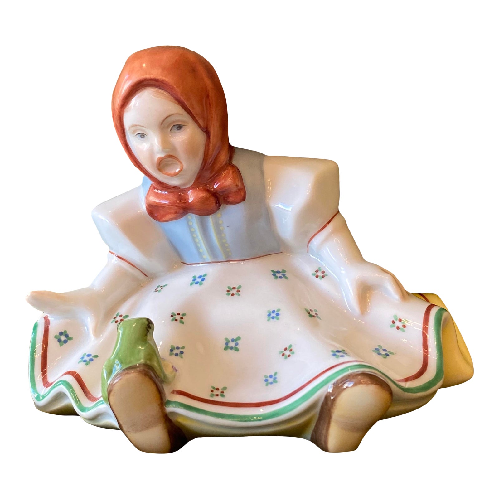 Vintage Herend of Hungary HandPainted Porcelain Figurine of Seated