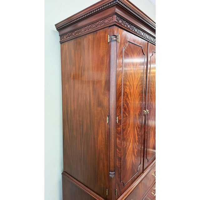 1990s Henkel Harris Mahogany Armoire Model No. 1247 For Sale - Image 11 of 16