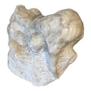 Carved Marble Recycling Male Figure Sculpture For Sale