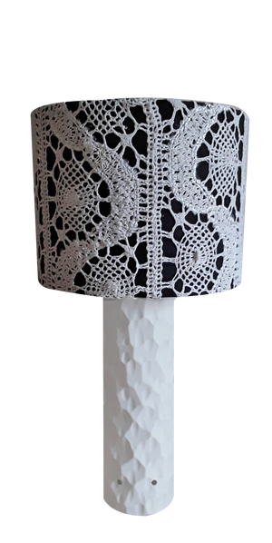 Vintage Black and White Bisquit Porcelain Table Lamp by Thomas, 1970s