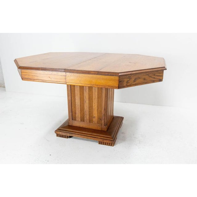 French Dining Table in Oak, 1940 For Sale - Image 3 of 15