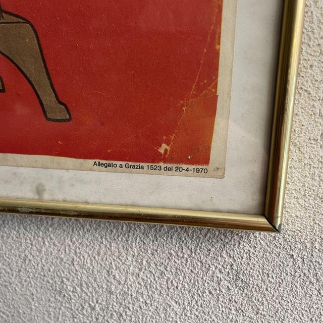 Mid-Century Modern Framed Advertising Lithograph Poster from Distillerie Italiane, 1970s For Sale - Image 3 of 8