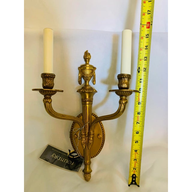Late 20th Century Brass Empire Two-Light Sconce Maid in Spain From the Foundry l.A. For Sale - Image 11 of 13