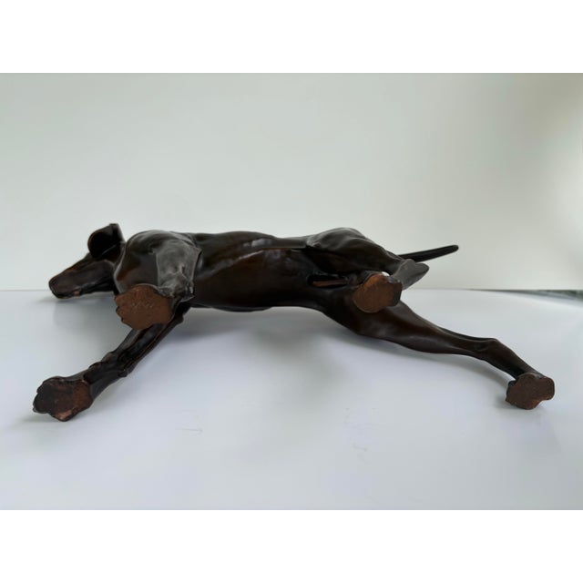 Metal Vintage Bronze Finish Hunting Dog Sculpture, Mid-Century Sporting Decor For Sale - Image 7 of 8
