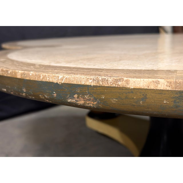 Maurice Bailey for Monteverdi Young Tessellated Travertine Trefoil Coffee Table c.1970s For Sale - Image 14 of 14