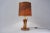 Marquetry wood inlaid table lamp, sport cricket theme, 1950`s ca, English. This vintage lamp has been gently cleaned while...