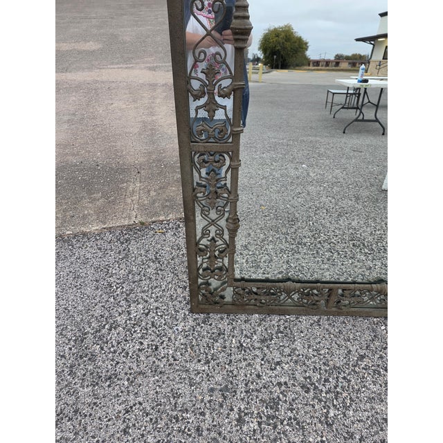 Large Ornate Iron Mirror For Sale - Image 9 of 10