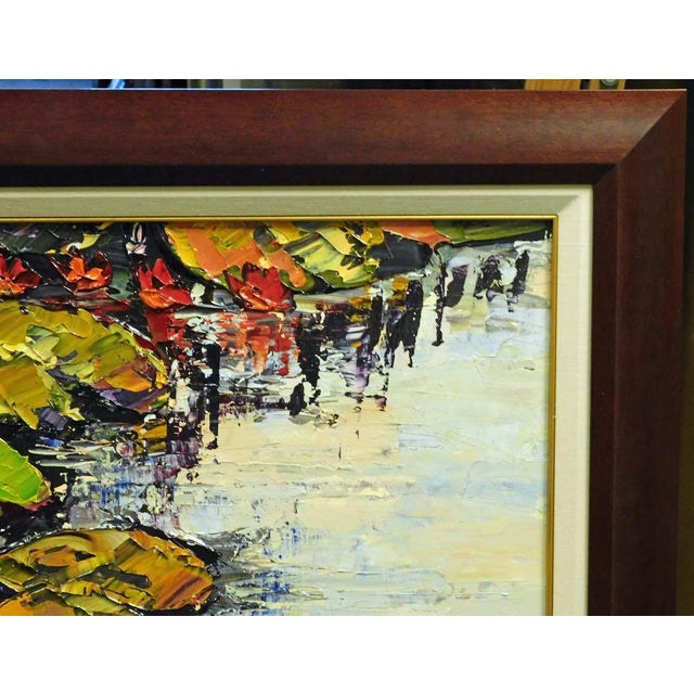 Maya Eventov Untitled Oil on Canvas With Beautiful Custom Frame Me082211-02 For Sale In Denver - Image 6 of 7