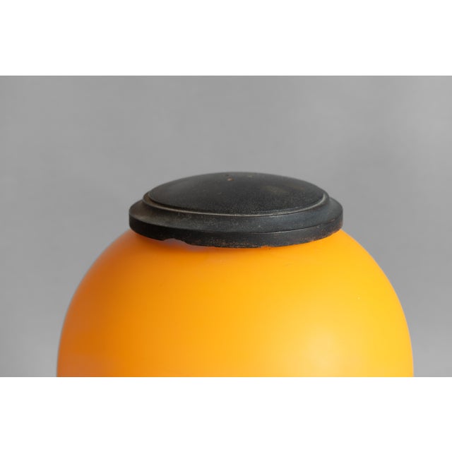 Wood Mid-Century Modern Orange Table Lamp, 1950 For Sale - Image 7 of 8