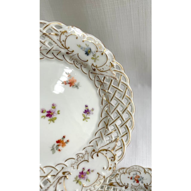 Antique Richard Klemm Meissen Dresden Tea Plates - Set of 8 For Sale In Monterey, CA - Image 6 of 9