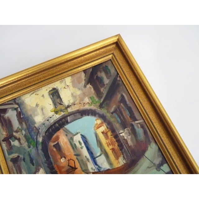 Unknown, Market Scene, 1980s, Oil on Cardboard and Wood For Sale - Image 3 of 8