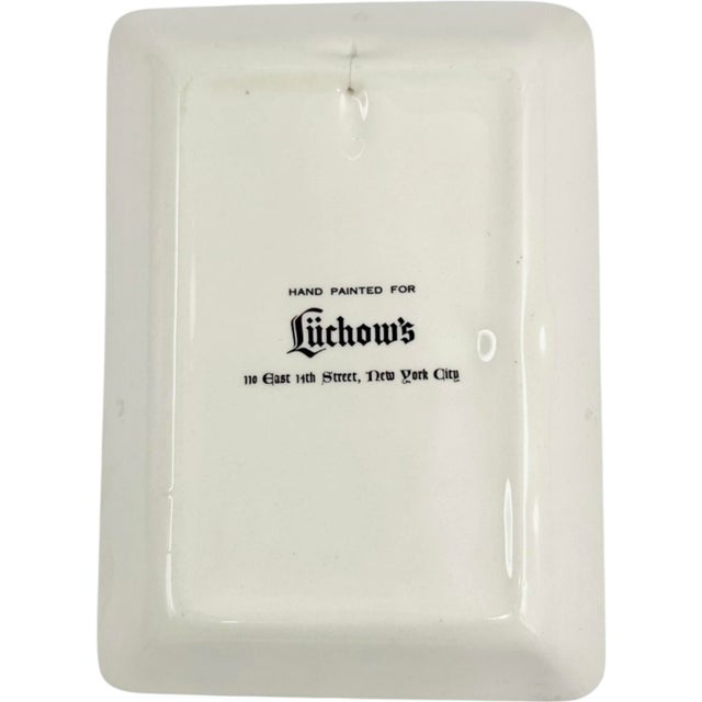 Mid 20th Century Vintage Luchow's Nyc Restaurant Ceramic Ashtray Catchall Dish For Sale - Image 5 of 11