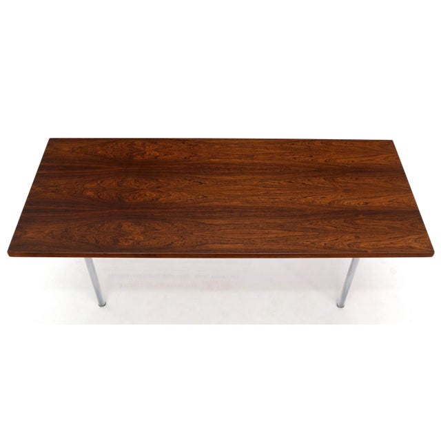 Mid 20th Century Hans Wegner Signed Rosewood Coffee Table on Chrome Cylinder Legs For Sale - Image 5 of 11