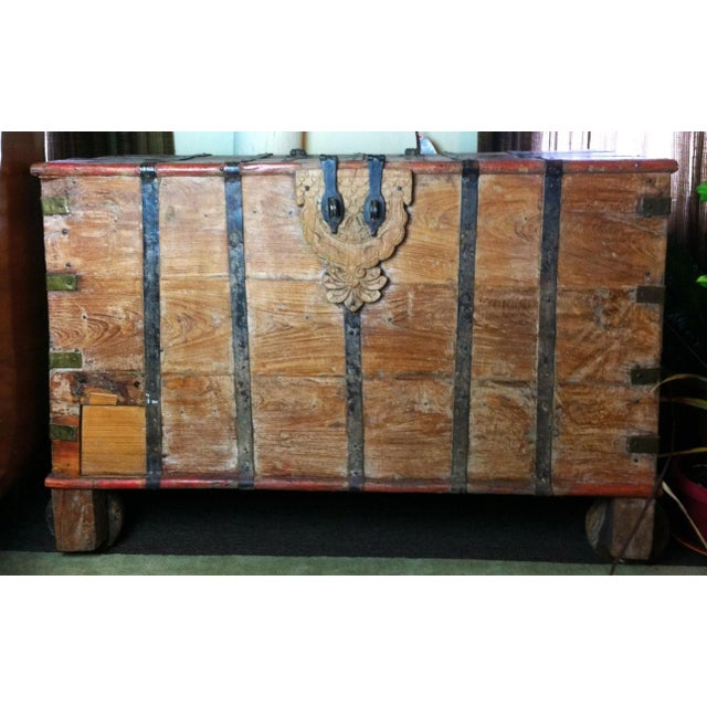 Mid 19th Century Antique Indian Wedding Dowry Chest For Sale - Image 10 of 10