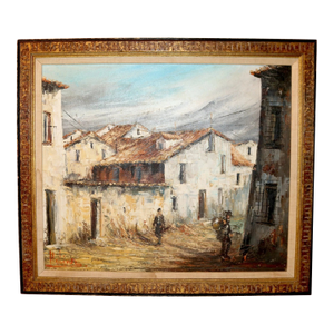 Share Vintage Martinez City Town Village Landscape Abstract Expressionism Oil Painting