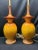 Orange Mid-Century Modern Orange Pottery Lamp Pair For Sale - Image 8 of 12