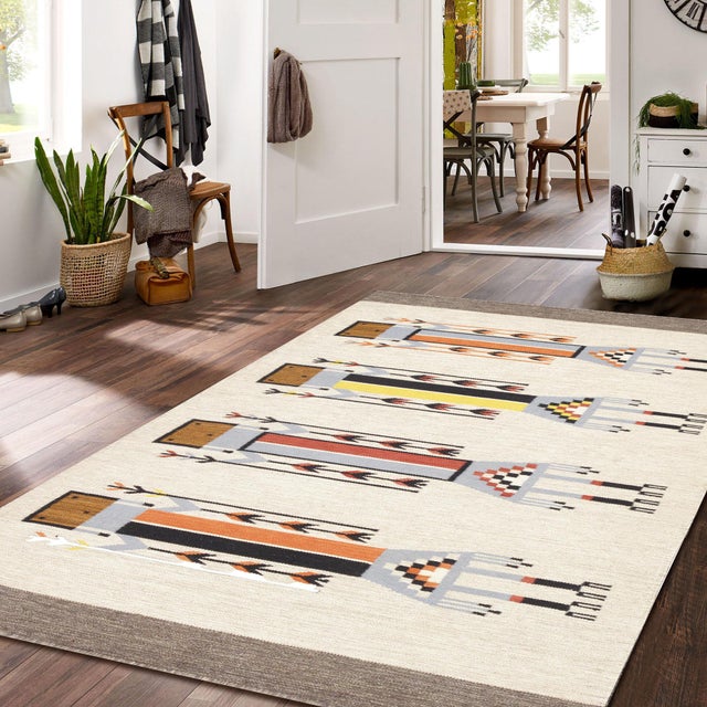 2020s Pasargad Home Tuscany Ivory Wool Area Rug- 4' 2'' X 5'11'' For Sale - Image 5 of 5