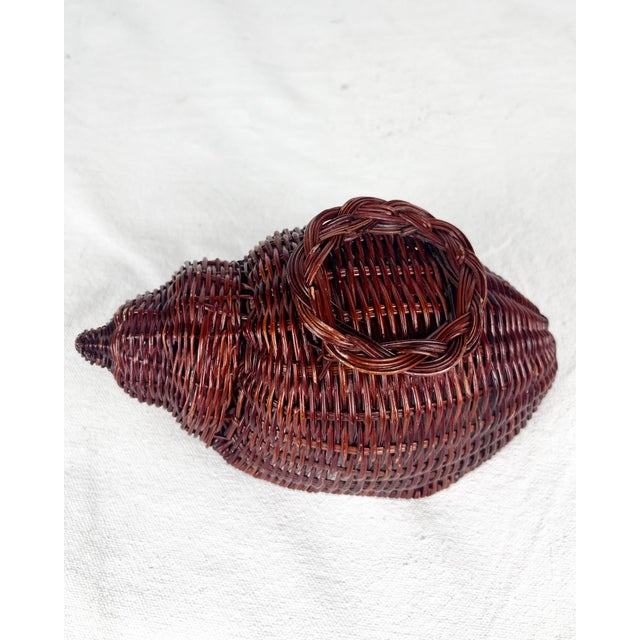 Wood Vintage Wicker Shell For Sale - Image 7 of 7